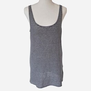 Eileen Fisher Striped Organic Linen Jersey Scoop Neck Tank Size S